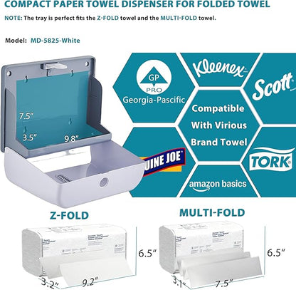 Paper Towel Dispenser Wall Mount - Adhesive Paper Towel Holder for Bathroom, Multi-fold/Trifold/Z Fold, 210 Sheets Large Capacity for Compact Home, Apartment & RV - Image 7