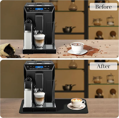 Bloss Coffee Mat, Dish Drying Mat, Coffee Bar/Maker Mat, Kitchen Counter Mat, Absorbent Hide Stain Rubber Backed Dish Drying Pad(12.2"x19.7", Black) - Image 4