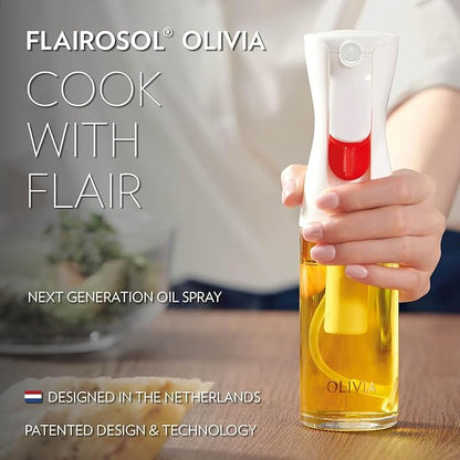 OLIVIA SIGNATURE Advanced Kitchen Oil Sprayer Technology, Fine Mist & Portion Control, Refillable Glass Olive Oil Cooking Spray Bottle for Air Fryer, Salad, BBQ, 130ml (Gold Print) - Image 9