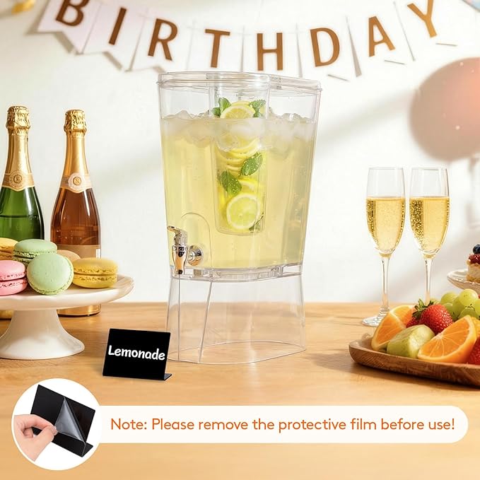 Lifewit 2 Gallon Drink Dispenser for Parties, Large Plastic Beverage Container for Juice/Tea/Soda with Stand & Ice Core, Clear Lemonade Dispenser with Spigot, BPA Free Water Pitcher for Hosting - Image 4