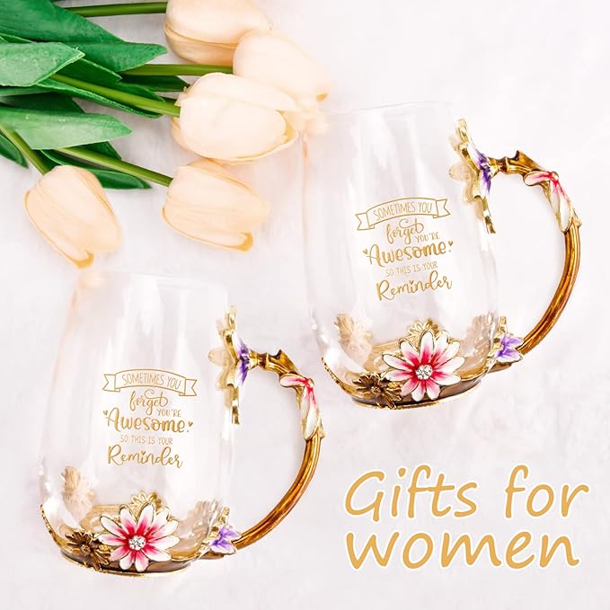 OEAGO Birthday Gifts for Women Mom Plastic Tea Cup Mothers Valentines Day Gifts for Her from Daughter Son Unique Inspirational Friendship Ideas for Female Coworker - Image 3