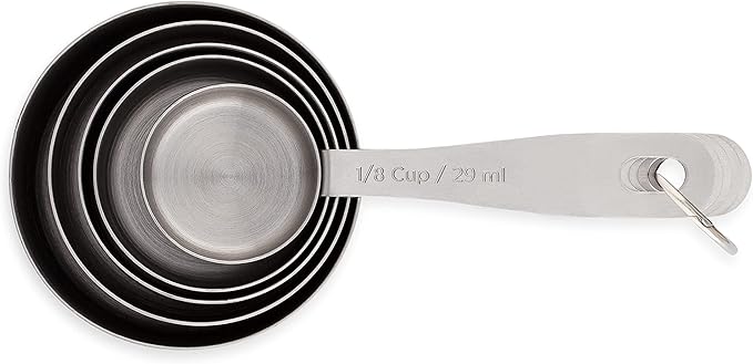 husMait Stainless Steel Measuring Cups - 5 Piece Heavy Duty Measuring Cup Set with Storage Ring - Image 6