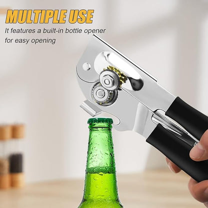 Commercial Can Opener, ICEKATl Can Opener Manual Heavy Duty Easy for Big Cans with Magnet, Folding Hand Crank With Comfortable Long Handles - Image 4