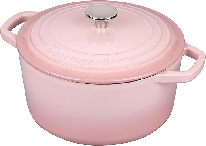 VORRINGARD Enameled Cast Iron Dutch Oven Pot with Lid, for Bread Baking, Round Bread Oven- include Sourdough Bread Baking Supplies Set, 6QT, Pink - Image 7