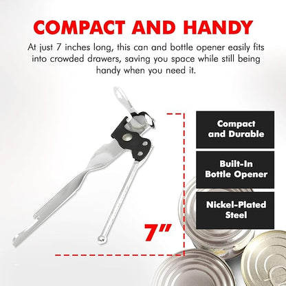Chef Craft Select Can Opener with Bottle Opener, 7 Inch, Chrome, Nickle Plated - Image 4