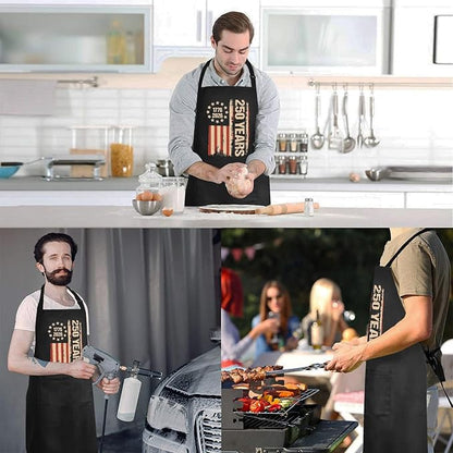 Us 250 Years Of Freedoms Apron With Pocket For Mens