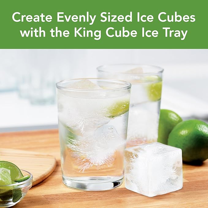 Tovolo Large 2” King Cube Ice Tray with Lid Charcoal Gray Ice Cube Trays for Whiskey Cocktails Smoothies, Big Square Ice Cube Mold Silicone Freezer Tray for Perfect Cubes BPA Free Dishwasher Safe - Image 2
