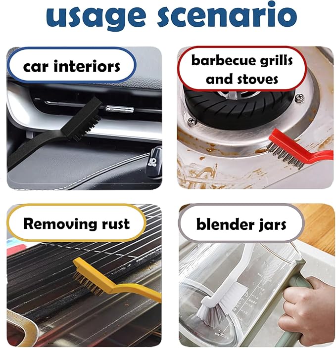 Betanull Crevice Cleaning Brush Set, Multi-Purpose Hard Bristle Brushes for Deep Cleaning Kitchen, Bathroom, Grout, Sink, Cup, Teapot, Bottle, Blender, Corners, Tight Spaces & More - Image 6
