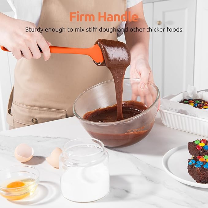 U-Taste Silicone Spatula Set with 600 Degrees Fahrenheit Heat Resistant (Orange) - Image 5