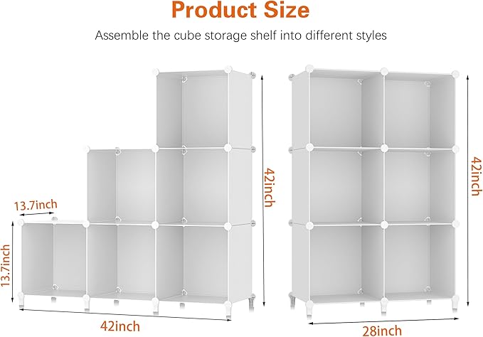 Stackable Closet Organizers and Storage 6 Cube Storage Organizer Closet Organizer for Bathroom Closet Storage for Wardrobe - Image 3