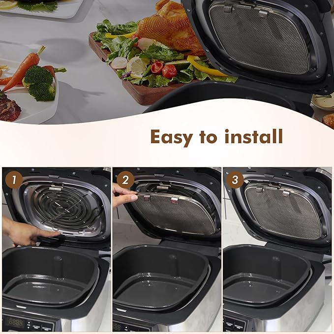 Stainless Steel Splatter Shield for Ninja Foodi AG301, Air Fryer Accessories for Ninja Foodi 5-in-1 Indoor Grill, Replacement Parts Splatter Screen for Ninja Foodi AG300, AG300C,AG301C, AG302, AG400 - Image 4