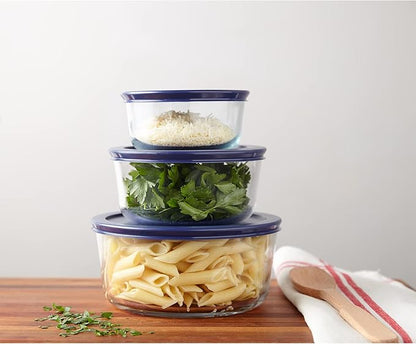 Pyrex Simply Store (3-Pack) Glass Food Storage Containers Set, (2, 4 & 7 Cup) Meal Prep Containers With Plastic BPA-Free Lids, Dishwasher & Microwave Safe - Image 4