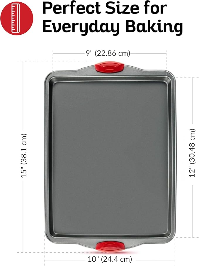 Boxiki Kitchen Nonstick Baking Sheet Pan – Heavy-Gauge Carbon Steel, Warp, Dent, and Rust-Resistant – Gourmet Rimmed Half Cookie Sheet Trays, Non-Toxic for Exceptional Baking Performance - 15x10 Inch - Image 6