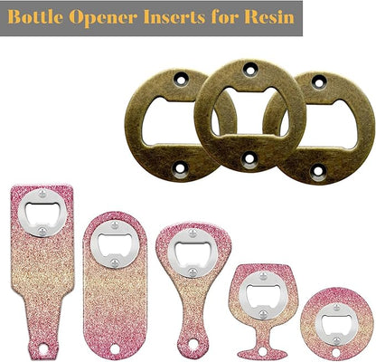 Bottle Opener Insert - 100 Sets Stainless Steel Inserts Kit with Screws Screwdriver for DIY Resin Mould Kit Hardware Parts Supply（brown) - Image 3
