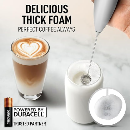 Zulay Kitchen Whisk Milk Frother with 4 Duracell Batteries - Powerful Handheld Foam Maker for Coffee, Lattes, Matcha, Hot Chocolate & Cappuccinos - Whip Creamy Froth in Seconds - Image 2