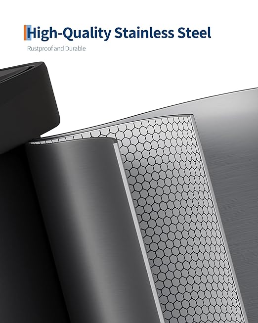 Garvee 13 gal / 50 L Stainless Steel Trash Can with Lid, Large Garbage Can for Kitchen, Rustproof Step-on Kitchen Metal Trash Bin with Liner Rim, Rear Handle, Soft Close Plastic Lid, Silver - Image 3