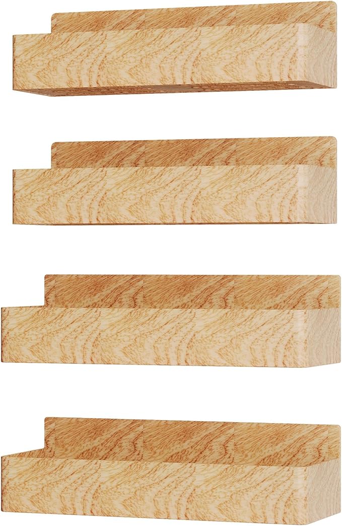Mystozer Magnetic Spice Rack for Refrigerator, Kitchen Organizer and Storage Shelf, Woodgrain (4 Pack)… - Image 5