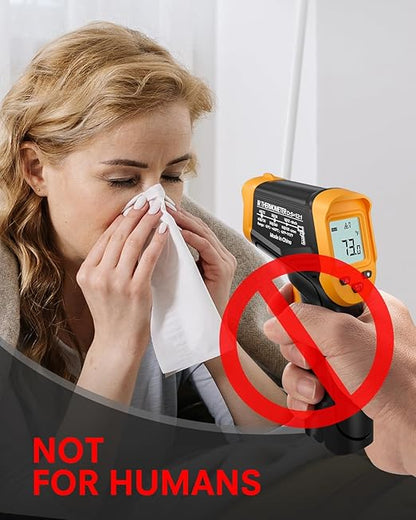Eventek Infrared Thermometer Gun, -58°F to 1112°F Laser Thermometer Temperature Gun, IR Temp Gun for Cooking, Pizza Oven Accessories, Griddle, AC, Barbecue, Air, Fridge, Engine, Kitchen