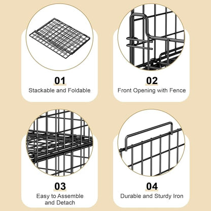 4-Tier Stackable Closet Organizers and Storage Basket - Foldable Closet Shelf Organizer System, Sturdy Metal Space-Saving Clothes Storage Bins for Wardrobe, Black - Image 7