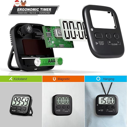 Antonki 2 Pack Digital Timer for Kids, Magnetic Countdown Kitchen Timers for Cooking, Egg, Classroom, Teacher, Exercise, Study, Oven - Battery Included - Image 5