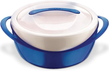 Pinnacle Large Insulated Casserole Dish with Lid 3.6 qt. Elegant Hot Pot Food Warmer/Cooler -Thermal Soup/Salad Serving Bowl Stainless Steel Hot Food Container–Best Gift Set for Moms –Holidays Blue