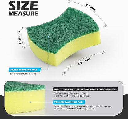 Kitchen Cleaning Sponges,24 Pack Eco Non-Scratch for Dish,Scrub Sponges - Image 2