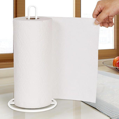 Paper Towel Holder Countertop, OBODING, Kitchen Paper Towel Stand Holder for Kitchen Organization and Storage, Paper Towel Holders for Standard and Large Size Rolls (White) - Image 5
