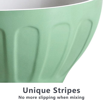 Lareina Ceramic Mixing Bowls Set of 3, Large Nesting Bowls for Serving/Baking/Prepping, Mother's Day & Housewarming/Wedding Gift, Oven/Microwave/Dishwasher Safe 3.2/1.7/1.2 Qt, Pastel Color - Image 4