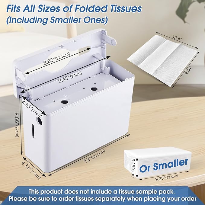 Paper Towel Dispenser Countertop, Large Capacity 200 Sheets, Non-Slip Base, Paper Towel Dispenser Compatible with Multifold, Z-Fold Towels, Ideal for Bathroom, Kitchen & Commercial Use