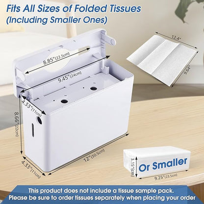 Paper Towel Dispenser Countertop, Large Capacity 200 Sheets, Non-Slip Base, Paper Towel Dispenser Compatible with Multifold, Z-Fold Towels, Ideal for Bathroom, Kitchen & Commercial Use