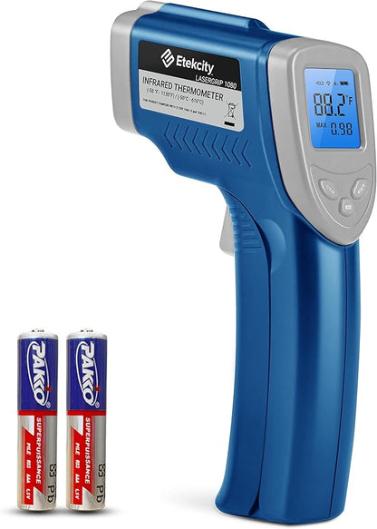 Etekcity Infrared Thermometer Laser Temperature Gun 1080, -58°F~ 1130°F for Meat Food Candy Pizza Oven, Heat Gun for Cooking, Kitchen, Fridge, Reptile, BBQ, HAVC, Adjustable Emissivity & Max Measure by Etekcity