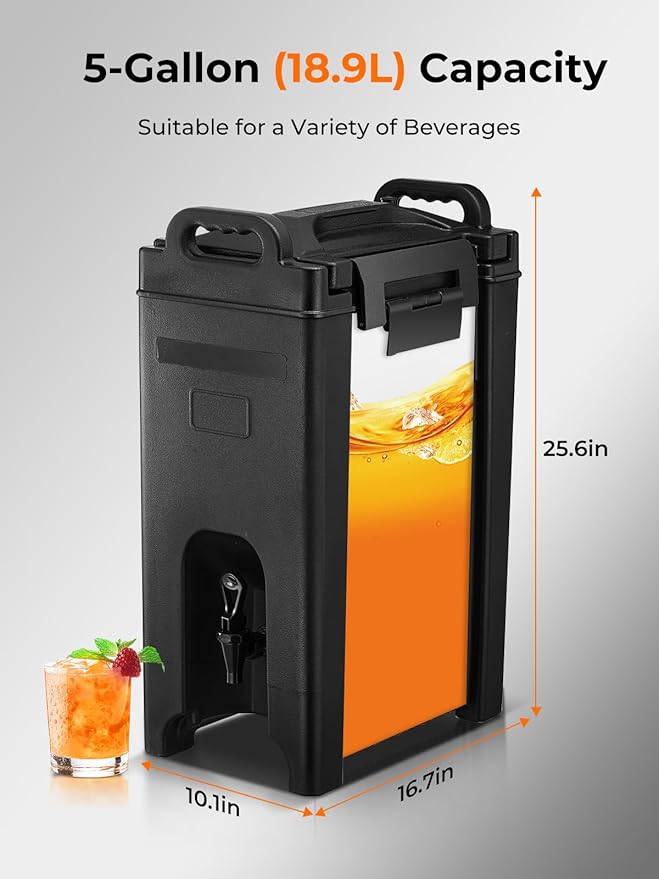 Insulated Beverage Dispenser 5 Gal, Commercial Hot/Cold Drink Dispenser for Coffee Shop, Large Parties, Church Gatherings, Camping, Heavy Duty Beverage Cooler with Faucet for Outdoor (No Electricity) - Image 3