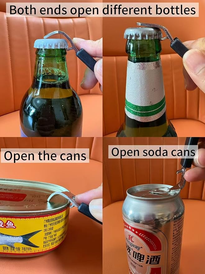 3 Pieces Magnetic Bottle Openers Can Opener Classic Beer Opener Stainless Steel Small Bottle Opener Can Tapper with Magnet for Camping and Traveling HANCELANT - Image 3