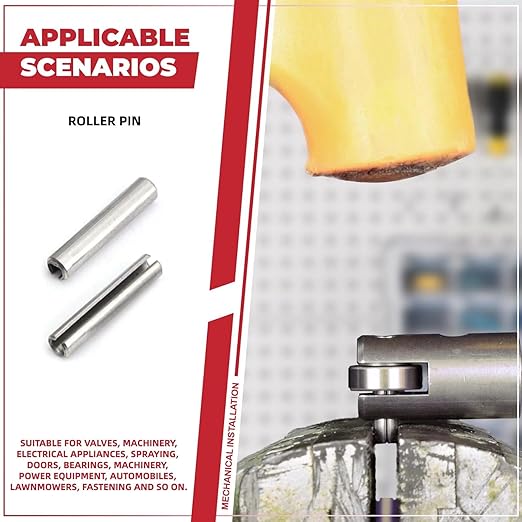295-Piece Stainless Steel Roll Pin Assortment Kit - Spring Dowels, Slotted Tension Pins & Split Expansion Pins - M1.5 to M6 Sizes (14 Types) - Corrosion-Resistant for Secure Fastening - Image 8