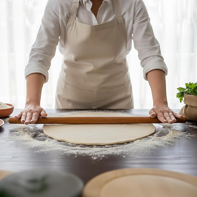 Beech Wood Non-Stick Oil Rolling Pin -Turkish Oklava-Infused Smooth Surface for Dough, Cookies, Pastry, Pizza & Bread – Traditional 18.7 Inch (48 cm) Kitchen Roller for Home & Professional Bakers - Image 3