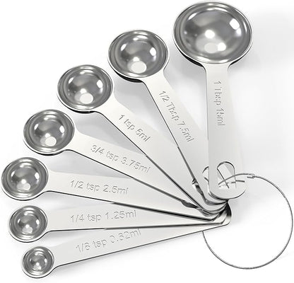 TILUCK Stainless Steel Measuring Spoons Set,Coffee Scoop Spoon,Kitchen Gadgets for Cooking & Baking,Set of 7 by TILUCKBringsGoodLuck