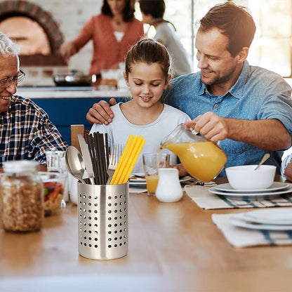 2PCS Stainless Steel Utensil Holder and Utensil Drying Holder, as a Kitchen Countertop Organizer and Silverware Drainer for Daily Home Use - Image 5
