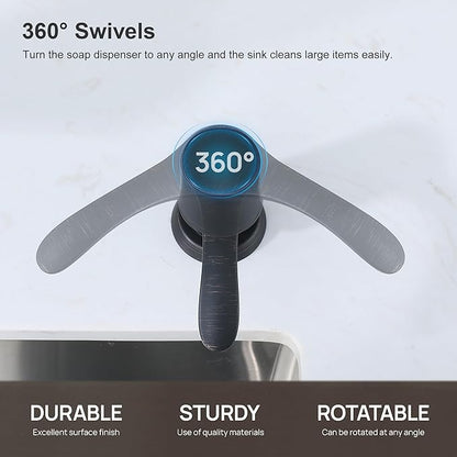 GAGALIFE Kitchen Sink Soap Dispenser with 17 Ounce Large Bottle (Oil-Rubbed Bronze), Built in Sink Soap Dispenser Soap Dispenser for Kitchen Sink Refill from Top, G080ORB