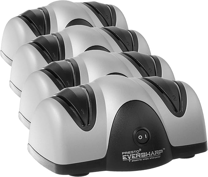 Presto 08800 EverSharp Electric Knife Sharpener,2-Stage System,Silver/Black (Pack of 4) by PRESTO