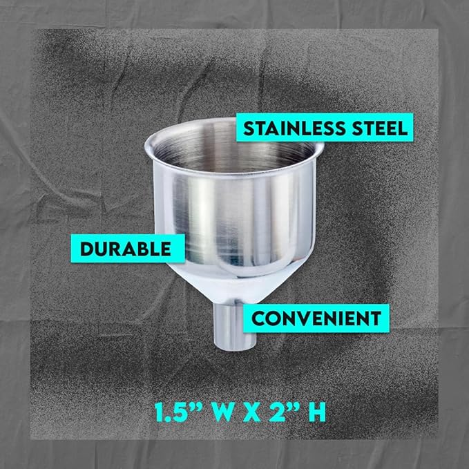 SE Stainless Steel Funnel for Flasks Bottles and Mini Bottles, Small Steel Drink Funnel for Filling Drinking Liquor Flask, Transferring Oil, Juice, Milk -HQ93 - Image 9