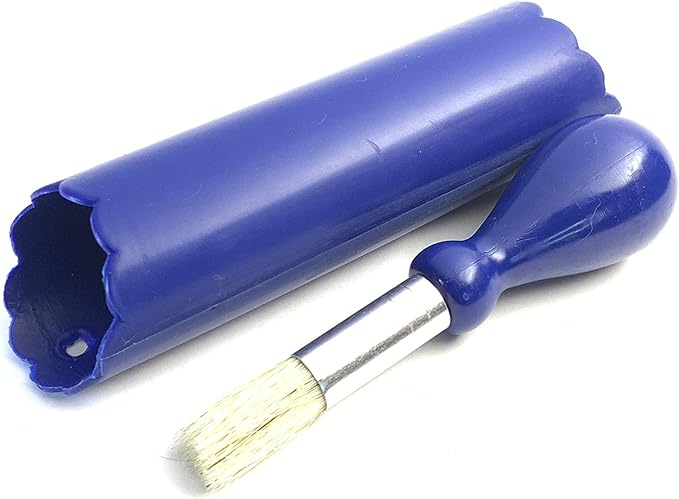 BonCera, All-in-one Premium Ceramic Garlic Grater Plate 4-Piece Set - Blue Cross Glazed Design and Style - For Garlic, Ginger, Chocolate, and more! - Comes with 5.25" Plate, Peeler, Brush, and Stand - Image 6