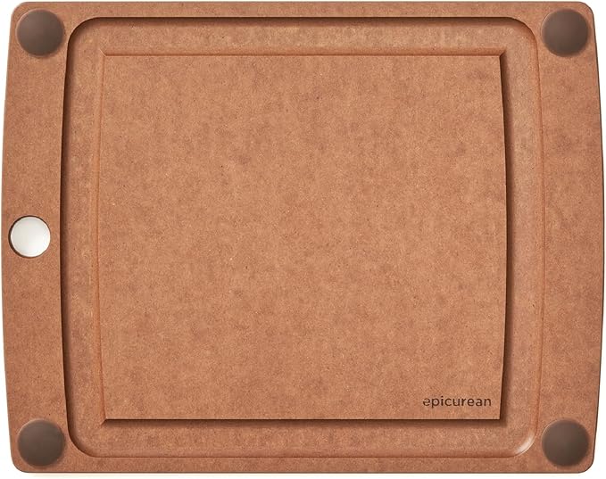 Epicurean All-In-One Cutting Board with Non-Slip Feet and Juice Groove - Non-toxic, Dishwasher Safe, Made in the USA, 11.5" x 9", Nutmeg by Epicurean