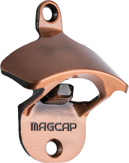 Outdoor Bottle Opener Wall Mounted - Style Magnetic Beer Bottle Opener that Catches Caps - Easy to Install and Incredibly Convenient by MAGCAP