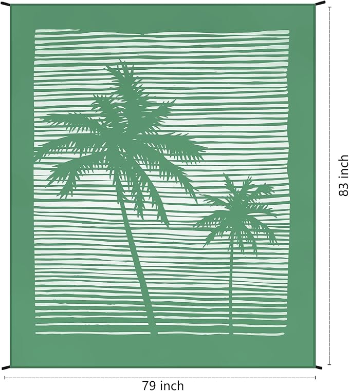 WIWIGO Beach Blanket Waterproof Sandproof Beach Mat 79" X 83"/10'x9'for 2-8 Adults Quick Drying Outdoor Picnic Mat Beach Accessories for Travel, Camping, Hiking - Image 2