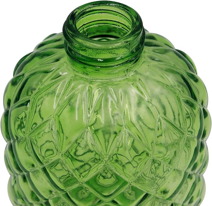 16 oz Diamond Pattern Glass Soap Dispenser, Kitchen and Bathroom Refillable Soap Dispenser with Rust Resistant Stainless Steel Pump for Hand Soap, Lotion Glass Liquid Dispenser(Green-2pack) - Image 5