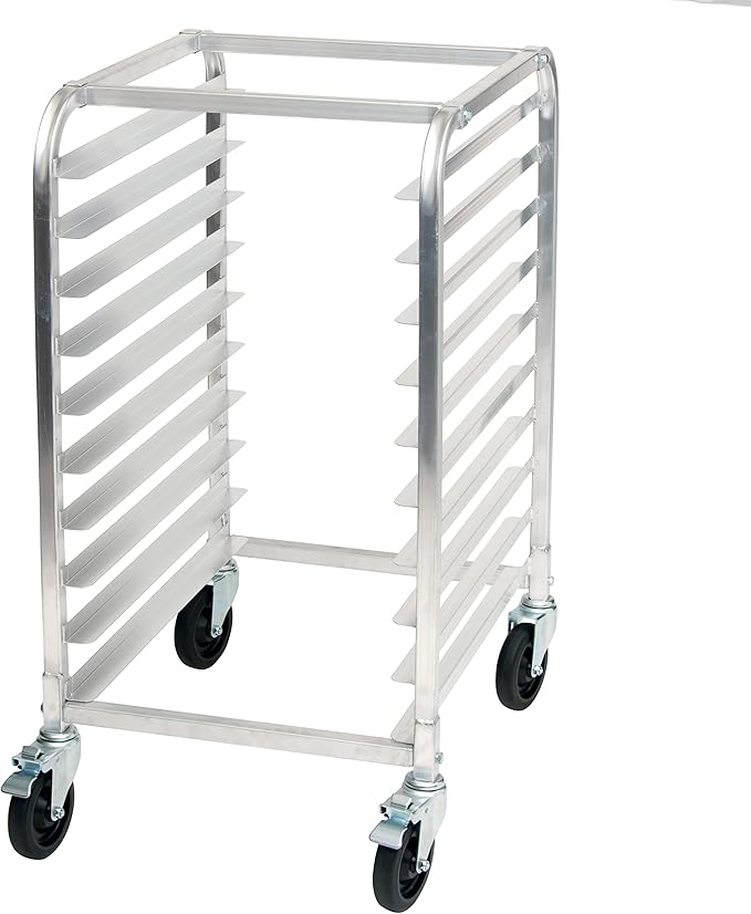 Winco 10-Tier Aluminum Sheet Pan Rack with Brake by Winco