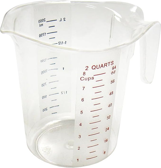 Winco PMCP-200 Measuring Cup, Polycarbonate, 2-Quart, Clear by Winco