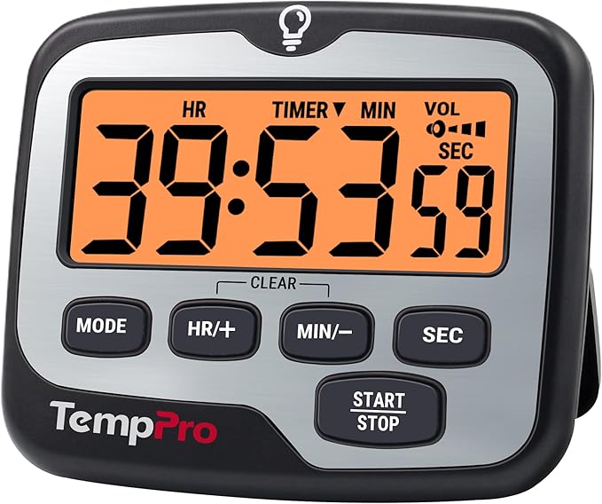 TempPro TM01 Kitchen Timers for Cooking with Count Up Countdown Timer, Digital Timer for Kids Students with Touch Backlight, Study Timers for Classroom Teacher Supplies(Previously ThermoPro) by TempPro
