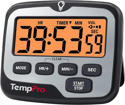 TempPro TM01 Kitchen Timers for Cooking with Count Up Countdown Timer, Digital Timer for Kids Students with Touch Backlight, Study Timers for Classroom Teacher Supplies(Previously ThermoPro) by TempPro