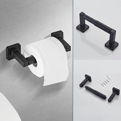 Matte Black Bathroom Hardware Set 8 Pieces,Towel Bar Set Stainless Steel Wall Mounted, Includes 16In Hand Towel Bar, Towel Ring, Robe Towel Hooks,Toilet Paper Holder, Bathroom Towel Rack Set… - Image 6